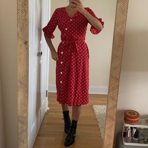 Nautica sailing geo print wrap dress